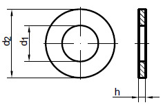 Шайба плоская без фаски ДИН 125 А2 A 23,0 (для резьбы M22) -  магазин крепежа  «a2a4»