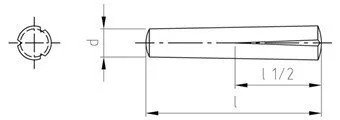 Штифт конический с тремя насечками на половину длины ДИН 1472 А1 6X10 -  магазин крепежа  «a2a4»